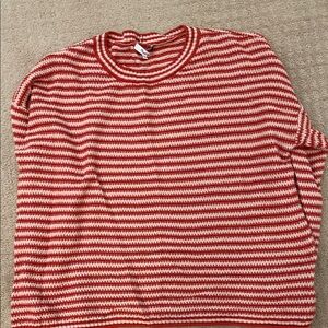 Madewell Striped Red and White Crew Neck Sweater